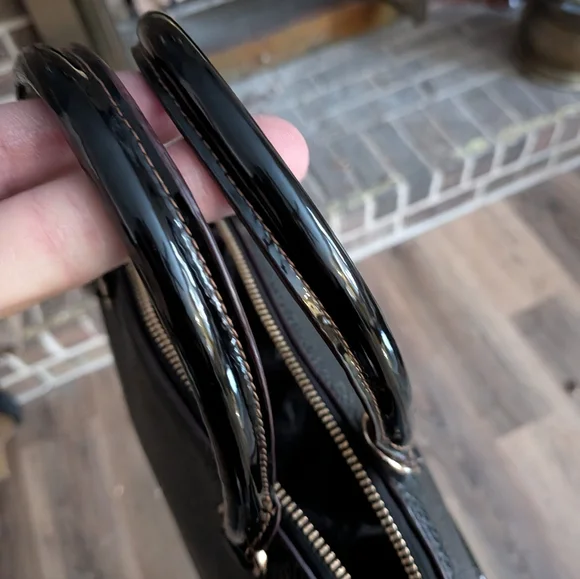 Coach Black Pebbled Leather & Patent Sierra Satchel Bag - Picture 14 of 15